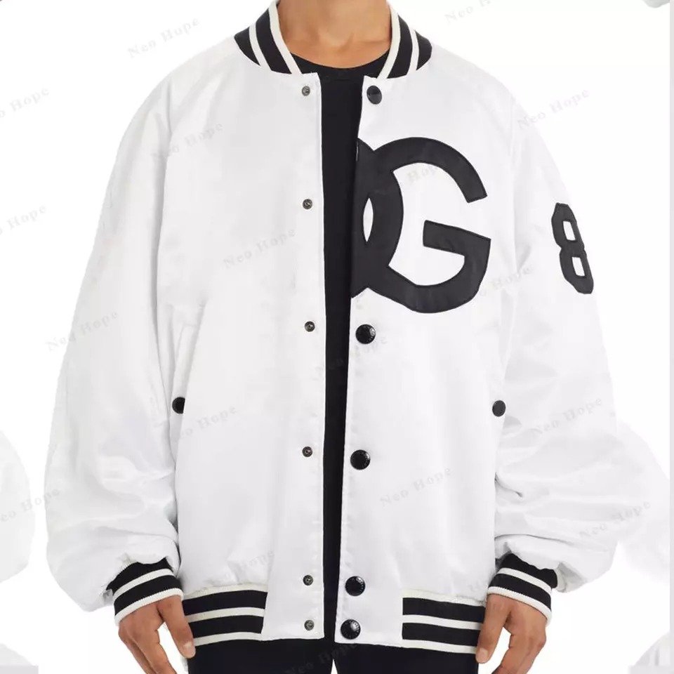 White Baseball Jacket Front White-Baseball-Jacket